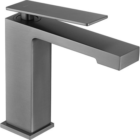 Robinet de lavabo monocommande - Robinet de lavabo de salle de bain pour eau chaude/froide Couleur Noir Gun Metal (1/3)
