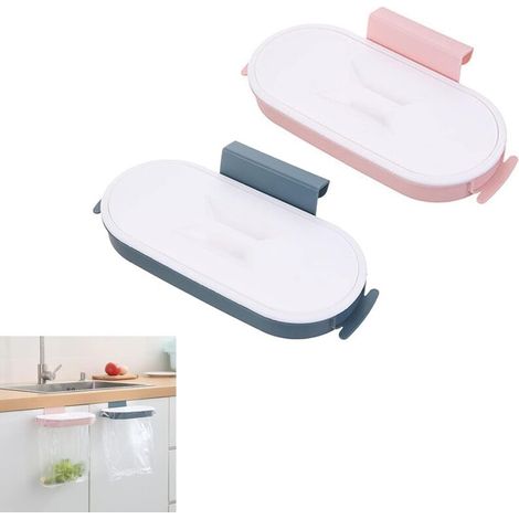 APEX 2 Pièces support de sac poubelle de cuisine,Support de Sac Poubelle en plastique,support de sac poubelle à suspendre avec couvercl