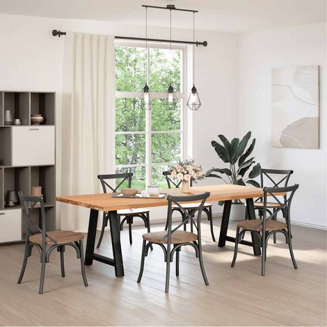 Maison Exclusive - Esstischbeine A-Form 2 Stk. Schwarz 70x(72-73)