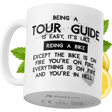 Tazza divertente e umoristica per guida turistica, ideale per caffè e tè, con grafica e testo divertenti. Perfetta per compleanni, onomastici e festività. Tazza premium per occasioni speciali, per cas (1/5)
