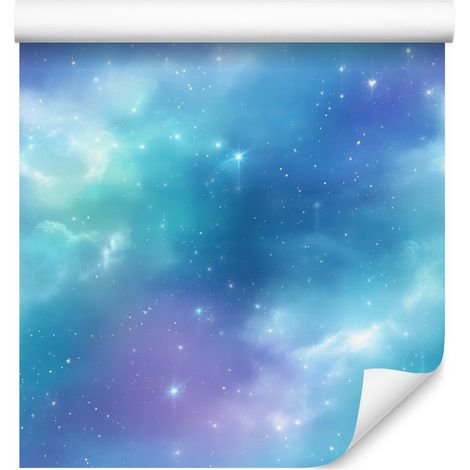 Papier peint aquarelle Galaxie Bleue, Montagne Azur 50x1000 cm (1/5)