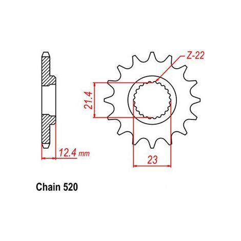 Pignon Yamaha Yfm 250 Raptor - yfm 250 raptor - 520 - 15 Dents - Similaire JTF1593