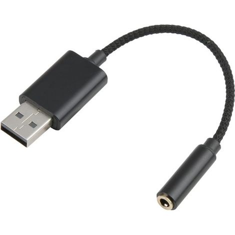 Adaptador de tarjeta de sonido USB externo a conector de 3,5 mm para auriculares y micrófono. (1/5)