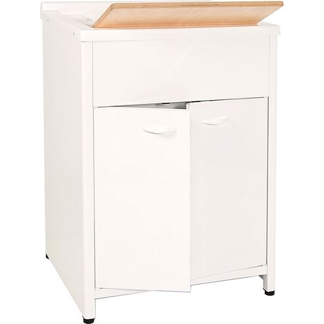 Mobile Lavatoio da Esterno in Polipropilene e Alluminio 60x50x83 cm Bianco (1/5)