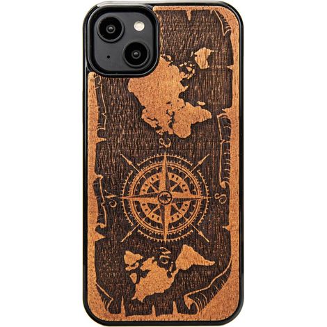 Custodia in legno Bewood per iPhone 15 Plus WIND ROSE MERBAU (1/5)