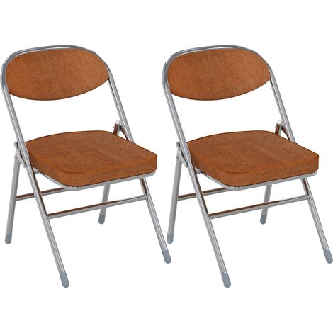 Sifree – Lot de 2 chaises pliantes en velours côtelé – Pieds chromés argentés – Confort durable – Capacité de charge 175 kg – Dimensions 46x41x80,3 cm (1/4)