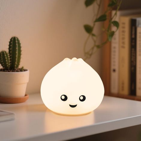 Veilleuse pour enfants, en silicone, avec lumière chaude réglable et 8 options de changement de couleur. (1/5)