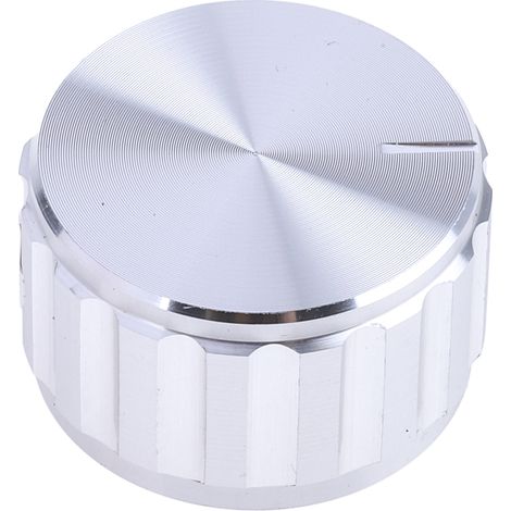 Bouton de potentiomètre RS PRO, Axe de 6.4mm, Diamètre de 25mm, Vis sans tête ( Prix pour 1 )