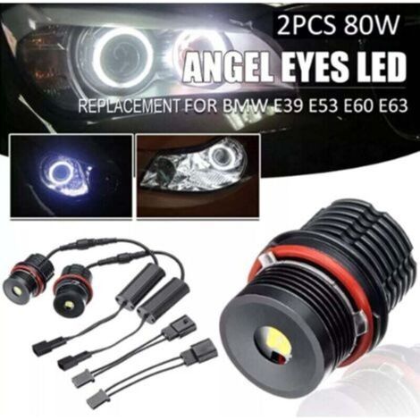 Blanc haute puissance 6500 K 40 W/pcs LED Angel Eyes Halo anneau marqueur ampoule de remplacement pour BMW E39 E53 E60 E63