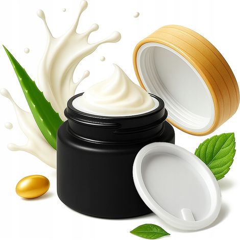 Tarro de cristal NEGRO MATE 20g para crema, bálsamo, cosméticos, ungüentos y geles