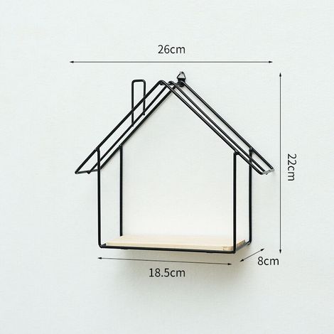 Étagère murale en fer Support de rangement Petite maison 26822cm (1/3)