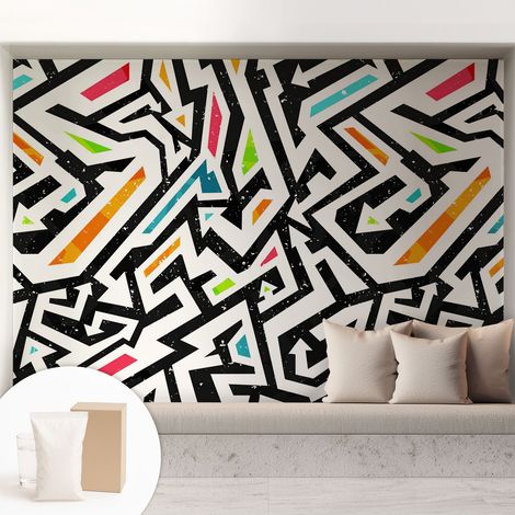 Papier peint intissé décoratif avec motifs pour salon et chambre a motif - Colle incluse gratuite Mosaïque abstraite 208x146 cm (1/5)