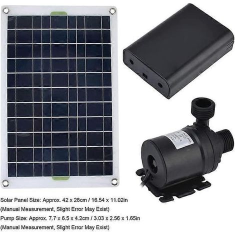 BelleRise - Pompe à eau solaire 50 W, 800 l/h, 12 V CC, silencieuse, idéale pour fontaine de jardin ou fontaine familiale. (1/5)