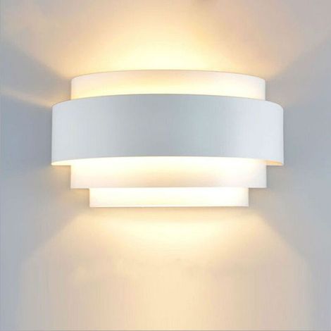 Applique murale E27 Lampe murale Chambre Couloir Chevet Applique murale blanche Escaliers Fer Art Applique murale nordique Couloir Lumière Chambre Demi-cercle Lanterne murale (1/5)
