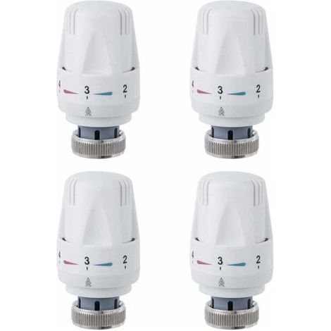 Tête thermostatique M30 x 1,5 – Lot de 4 pièces – Fonction antigel – Réglage de température 6-28°C – Installation rapide (1/4)