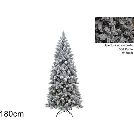Albero di Natale Innevato Alaskaslim con 556 Rami 180 cm