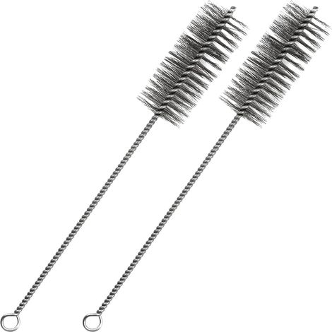2 Pièces Brosse pour Tuyau de Poêle 300 mm × Ø40 mm, Goupillon Poele a Granulés en Acier Inoxydable, Brosse de Ramonage pour Nettoyer les Chaudières et les Conduits (1/5)