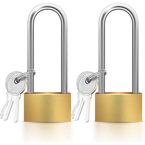 xdg 2er-Pack robuste, lange Vorhängeschlösser mit Schlüsseln – Hochsicherheits-Vorhängeschlösser für den Außenbereich, geeignet für Schuppen, Lagerhalle, Garage, Gartentor – 40 mm (1/4)