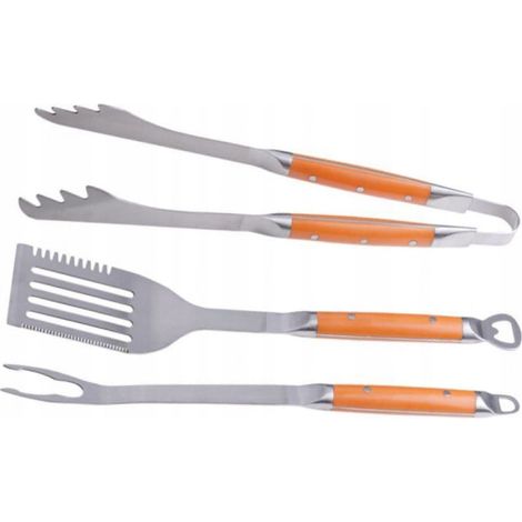 Ensemble de 3 ustensiles pour le barbecue : pince, spatule et fourchette