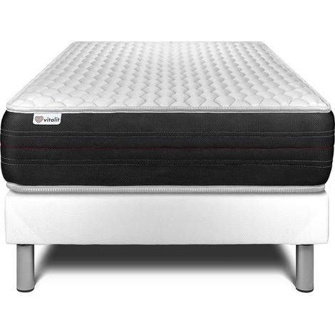 Matratzenset VITAL SPRING 90 x 190 cm Bettrahmen Kit weiß