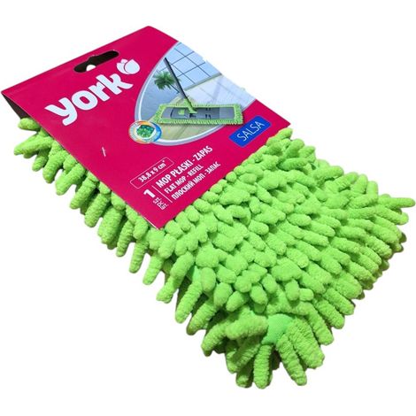 Recambio verde para fregona plana Salsa York, 1 unidad