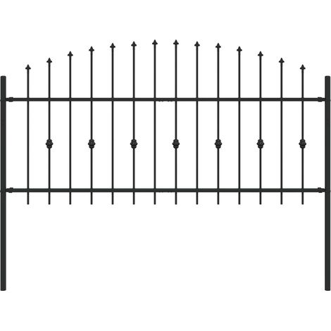 Spike Fence Asten Black 200 x 130 cm Powder-Coated Steel vidaXL
