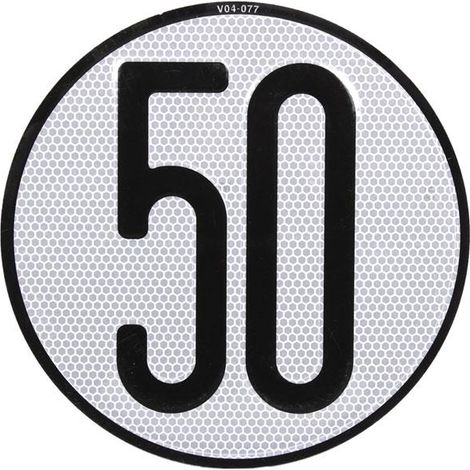 Placa de velocidad homologada V-4 50 km/h para limitación de velocidad