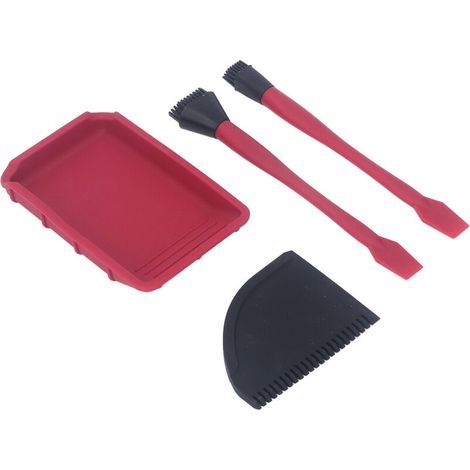 Kit de colle Silicone 4 pièces, 2 brosses, 1 peigne et plateau, ensemble d'applicateurs d'application uniforme pour le travail du bois (1/5)