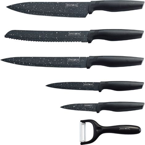 Royalty line rl mb5 antihaftbeschichtung messer set 5pcs schwarz