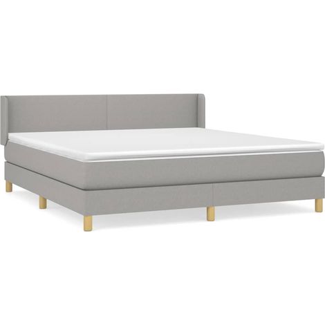 Maison Exclusive - Giroletto a Molle con Materasso Grigio Chiaro180x200 cm Tessuto (1/5)