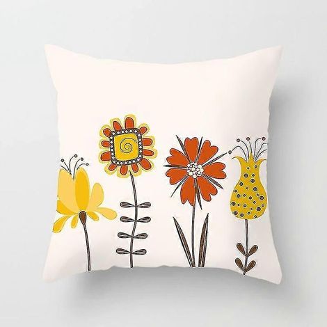 Taie d'oreiller en coton à fleurs 45x45cm, housse de coussin, décoration intérieure
