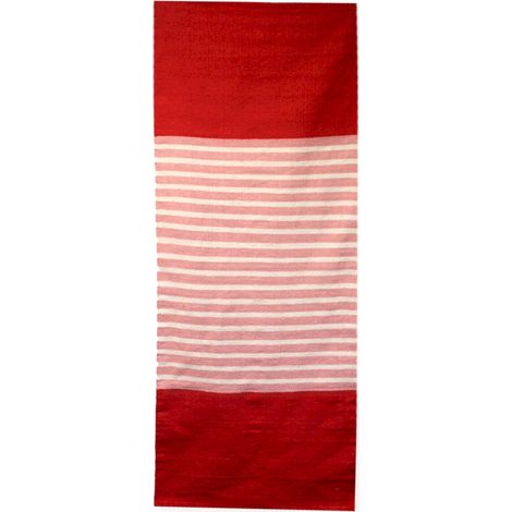 Tapis Indien en Coton - 70x170cm - Rouge/Rose- Vendu par 1 (1/4)