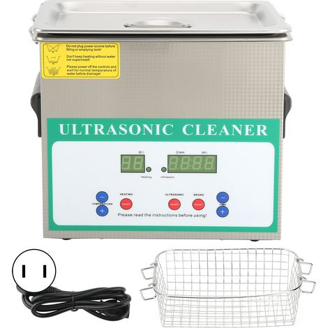 Nettoyeur à ultrasons chronométré pour bijoux, bagues et colliers DK-230HTD 3,2L 120W AC110V prise américaine (1/5)