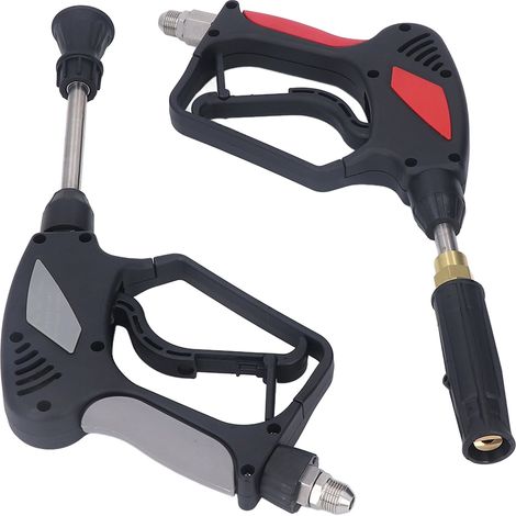 Kit pistolet nettoyeur haute pression 5000 PSI (10,57 GPM) - Pistolet à eau + pistolet à mousse avec raccord pointu fileté externe anti-enchevêtrement M181,5 mm intégré (1/5)