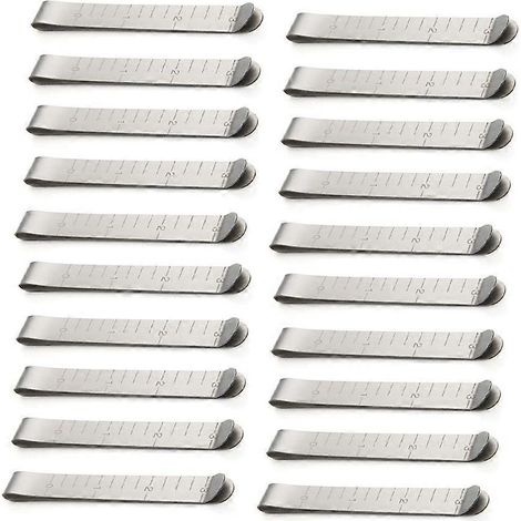 Ensemble de 20 pinces à ourlet en acier inoxydable, règle de mesure de 7,6 cm (3 pouces) (1/4)