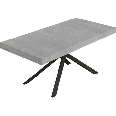 Tavolo Allungabile 180-440x90x74 cm Niket Cemento Gambe Antracite (1/4)