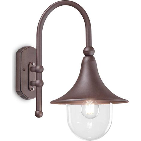 Applique Arco Rustica-Country Cima Alluminio Coffee 1 Luce E27 (1/2)
