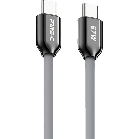 Câble de données USB-C vers USB-C en alliage d'aluminium, 1 mètre, 67 W - gris (1/2)