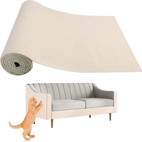 Tapis Griffoir Auto-adhésif pour Chat, 30x100cm, Protection Canapé Chat Anti Griffe, Tapis Anti Griffures Réutilisable pour Meubles (1/2)