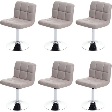 [JAMAIS UTILISÉ] Lot de 6 chaises de salle à manger Chaise pivotante Chaise Kavala similicuir chrome, taupe-gris (1/5)