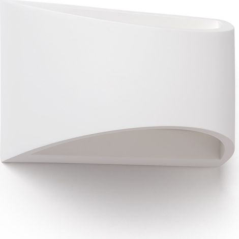 Ledkia – Applique murale plâtre Fosty – Design moderne pour salon et entrée – Ampoule G9 Ø56mm non incluse – Éclairage intérieur décoratif