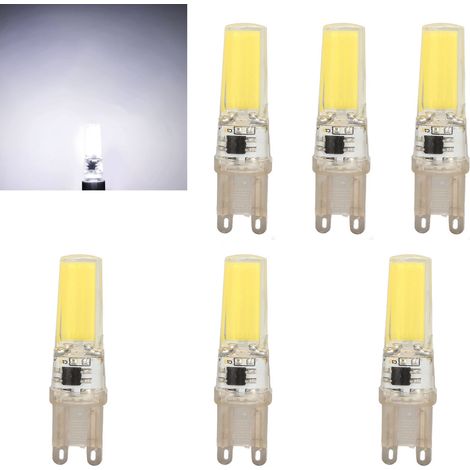 6 ampoules LED G9 COB dimmables, remplacement professionnel pour lampes murales et de table, lumière blanche 220V (1/5)