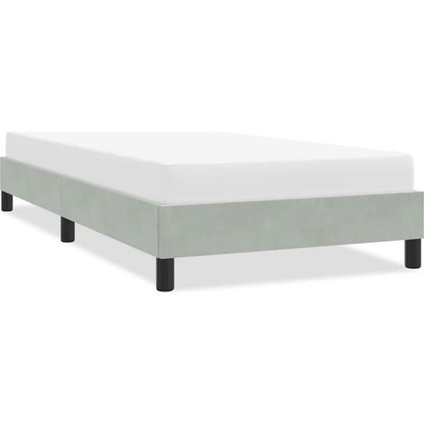 Bettgestell ohne Matratze Hellgrau 80x220 cm Samt