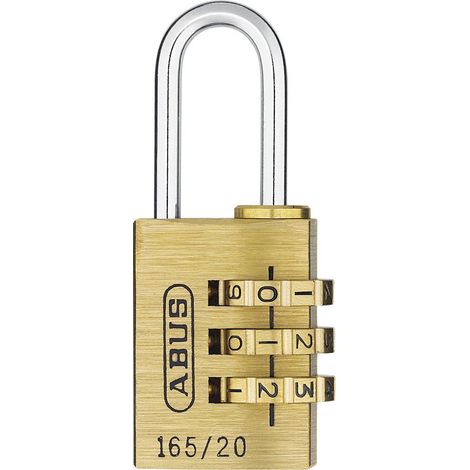 165/20 20Mm Solid Brass Body Combination Padlock (3-Digit) Carded (1/2)