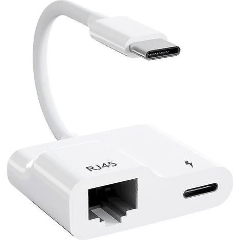 Adaptateur USB C vers Ethernet, adaptateur LAN USB Type C vers Rj45 Gigabit Ethernet avec chargeur 60W, pour (1/5)