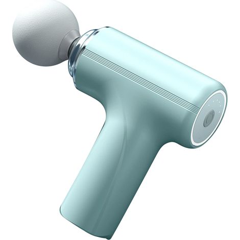 Pistolet de massage 4 têtes, intensité et vitesse réglables, anti-fatigue, massage musculaire profond, vert clair (1/5)