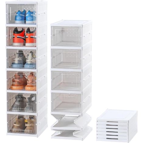 Scarpiera Salvaspazio Pieghevole 6 Ripiani Portascarpe Organizer Scarpe (1/5)