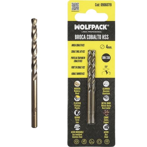 Broca cilíndrica Ø4mm fabricada en cobalto HSS DIN 338 (Blíster de 2 unidades) (1/5)
