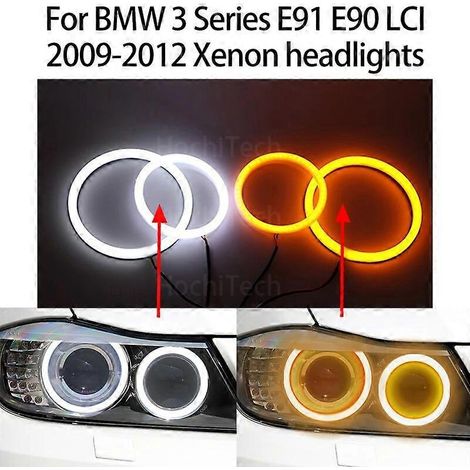 Switchback Cotton Light LED Angel Eye Dual White Amber für BMW 3er E91 E90 LCI 2009-2012 Xenon-Scheinwerfer