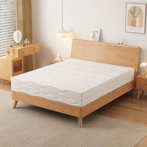 Matratze 120x200 cm, 7 Zonen, 1000 Federn pro 2 m², abnehmbarer Bezug, Schaum und Feder, weiß grau (1/5)